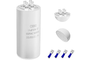 Iruihoo CBB60 14UF Condensador de arranque,450V 14µF Condensador de arranque Conector para motor eléctrico