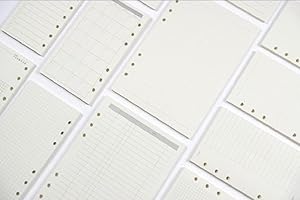 Harphia Recharge pour carnet de notes A6 à spirale - 6 anneaux de reliure - Pour Filofax/Personal Journal, 45 feuilles/PC, total 495 feuilles (A6 3,74 x 6,77", lot complet de 11 pièces)