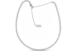 dalcuore Collana Tennis Donna Gioiello Elegante in Acciaio Inossidabile, Girocollo Choker Regolabile 31-41 cm, Brillante, Perfetto come Idea Regalo Natale