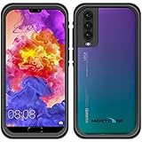 Meritcase Huawei P20 Pro Hülle, IP68 Wasserdicht Stoßfest Staubdicht Schneefest Ultradünn Leicht Handyhülle Outdoor Unterwassergehäuse Full Body Schutzhülle für Huawei P20 Pro (Schwarz)