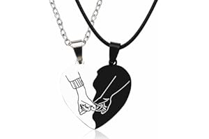 OQKAHIV 2 pcs collar de amistad, Best Friends Cadena con Colgante De Medio Corazón Collar para Colgante Corazon Collares de La Amistad para Niñas Collar Amistad Regalos para Mejores Amigas