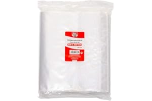 Fixo - Bolsas Autocierre Fixo Pack, 25x35cm, 100 Bolsas Transparentes de Polietileno, Autocierre ZIP de Fácil Apertura y Cierre, 50 Micras de Espesor