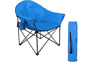 ‎HIGH POINT SPORTS HIGH POINT SPORTS Campingstuhl Faltbar Klappstuhl Moon Chair XXL bis 150kg Moonchair Extra Breit Campingsessel Angelstuhl für Indoor Outdoor Camping