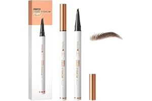 YARRIE Pack of 2 Microblading Eyebrow Pencils, 2025 Upgraded 3D Waterproof with 4 Fork Tips, Durable, Natural, Finer, Magic Eyebrow Pencil for Women and Girls (Dark Brown Pack of 2)