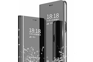 TingYR Funda para Xiaomi Redmi Note 11 Carcasa, Espejo Funda Flip Inteligente Mirror Caso, Soporte Plegable, Case Cover Funda para Xiaomi Redmi Note 11.(Negro)