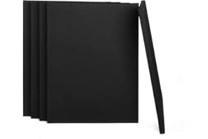 ewtshop® - Set di tele per dipingere, da parete, con telaio a cunei, 100% cotone, 5 pezzi, 30 x 40 cm, tela canvas, lavagna, colore: bianco, nero