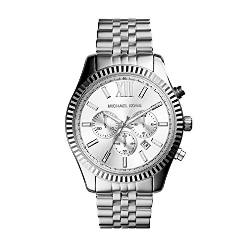 Michael KorsLexington Watch for Men, Chronograph Movement with Stainless Steel or Leather Strap
