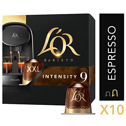 L'OR BARISTA, Cápsulas Doble Forza Intensidad 09  - Exclusivas para cafeteras L'OR BARISTA , Pack de 5 x 10 [Total 50 cápsulas]