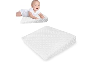 SMELEYOU Baby Kissen Lagerungskissen Baby Babykissen für Neugeborene Ergonomisches Keilkissen Anti Reflux Kissen Kopfverformung Geeignet für Flaschenfütterung Schlafen Stillen Weiß