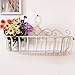 Produktbild Beautylife66 Blumenbank Metall Suspension Blumenständer Balkon Blumenkasten Outdoor Fensterbrett Blumenhocker Weiß L