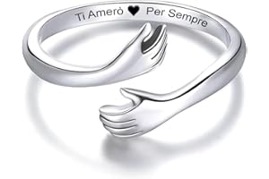 BRAMART Anello da Donna in Argento Sterling 925 Anello Ispirazionale e d'amore per Moglie Figlia Mamma Fidanzata Amica Dimensione Regolabile Anelli