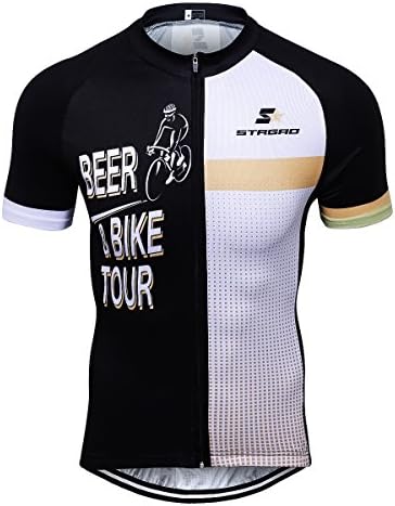 Strgao 2017 Mens Breathable Cycling Short Sleeve Jersey Road Bike Biking Clothing Riding SportswearJacket Bicycle Shirt Size 2X-Large