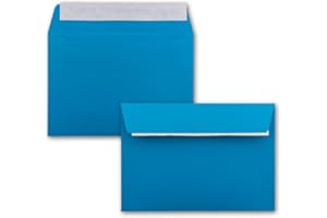 ‎FARBENFROH BY GUSTAV NEUSER 75x Briefumschläge Azur-Blau DIN C6 Format 11,4 x 16,2 cm - Haftklebung - Kuverts ohne Fenster - Weihnachten, Grußkarten & Einladungen - Für A6 & A4 Papier