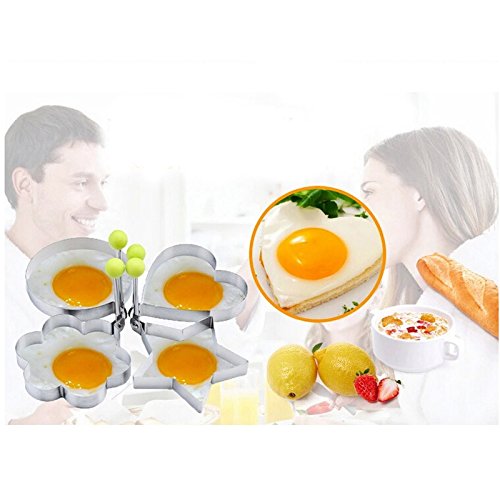 Omelet, ESAILQ 4PC dickes Edelstahl-Omelett-Form-Kontrolle Reis-Omelett-Form-Liebe - 4