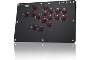 SEMAIKI Arcade Stick, Arcade Fighting Clavier de Jeu de Combat pour PS4/Switch/PC/PS3,Clavier Street Fight avec Fonctions Turbo et RVB personnalisé (T16B)