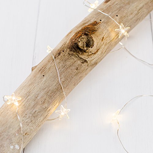 40er LED Stern Draht Lichterkette warmweiß Batteriebetrieb mit Zeitschaltuhr Lights4fun - 3