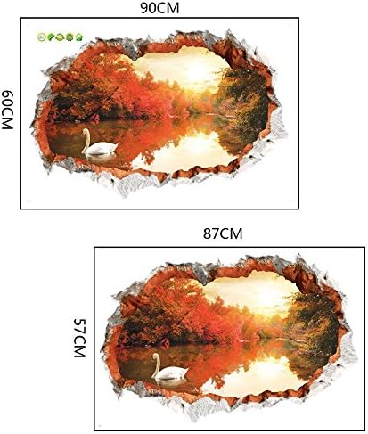 Natural Scenry Broken Wall Theme 3D Wall Stickers Wall Decals Wallpaper Removable Wall Decor Decorative for boys and girls' bedroom living room decorating 60*90cm(1 set of 3)