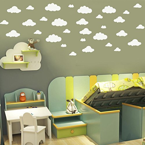 Saingace Wandaufkleber Wandtattoo Wandsticker,31pcs / set DIY große Wolken 4-10 Zoll-Wand-Aufkleber-entfernbare Vinylwand-Abziehbild-Kinderhaus-Ausgangsdekoration-Kunst - 4