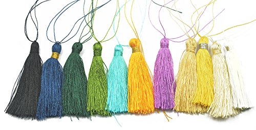 12 pcs Nylon Quaste Anhänger Tassel Halsband Kette Schmuck DIY 6cm - 4