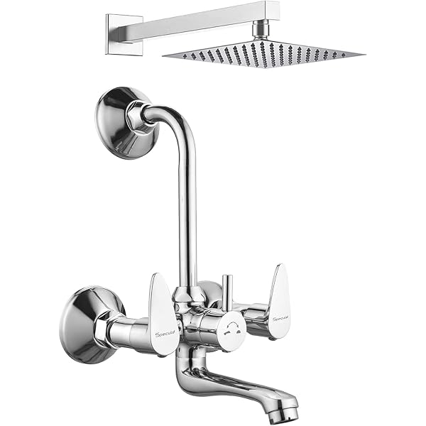 Central Brass 1379 Wand-Duscharmatur (2-Griff) In Chrom – 15,2 Cm Zentren Mit Austauschbaren Sitzringen