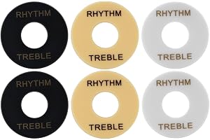 FLEOR 6 st vippströmbrytare ringar diskant/rytm ring tvättplattor för LP elgitarr, vit/svart/kräm