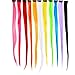 Price comparison product image 11 Pieces Colorful Party Highlights Hair Streak Hair Extension Straight Hairpieces with Clip Neon Colors Hair Extension Kit, 11 Colors