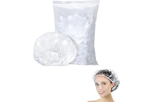 SJBAUTYO 100 PCS Disposable Hair Bath Shower Caps Larger and Thicker Waterproof Plastic Women Shower Caps For Spa Travel Home Use Hotel and Hair Salon