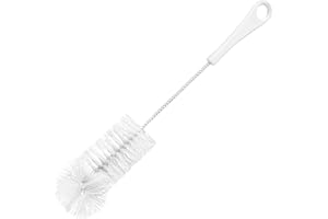 Fackelmann Scovolino per Bottiglie, scovolino per Borraccia, Spazzola puliscibottiglie, Spazzola per Pulire Bottiglie, borracce, Thermos, biberon, Nylon, Bianco, 33 x 5 x 5 cm