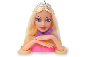 JAMARA 460618 Bella Styling - Set di 8 Teste per Acconciature alla Moda, Capelli Resistenti, promuove Fantastici Giochi di Ruolo, Accessori per Capelli Inclusi