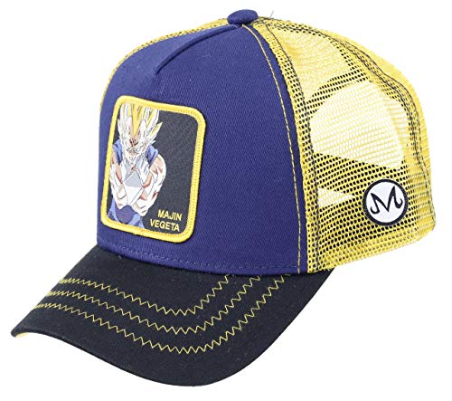 Cappellino Collabs Dragon Ball Z Majin Vegeta Trucker Blu OSFA (formato misura qualsiasi)