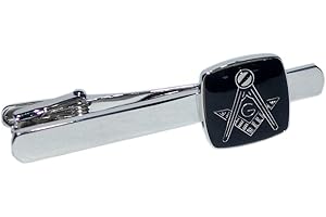 GTR PRESTIGE GIFTWARE Masonic Black & Silver with G Tie Clip Presented in a Box
