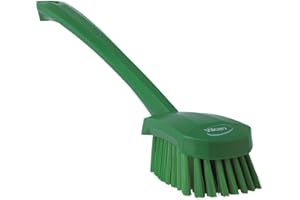 Vikan 41862 Hand-Held Hand Brush, Polypropylene, Polyester Bristle, 15-3/4", Green