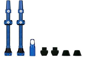 Muc-Off Valves Presta Tubeless - 44 mm - Valves de Vélo Anti-Fuite de Qualité Supérieure avec Outil Démonte-Obus de Valve Intégré - Bleu
