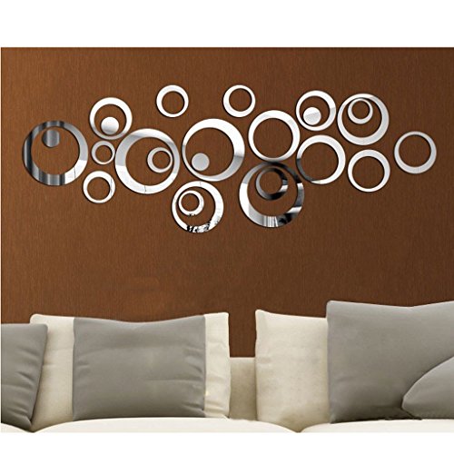 24 Stück Circle Spiegel Style abnehmbar Decal Kunst Wandbild Wand Aufkleber Haus Dekor - 3