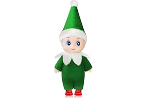 YAJIMAOY Mini Elfo Natale Pupazzo, Bambola Elfo di Natale Piccolo, Natalizio Elfi Bambole, Elfi Natalizi, Decorazioni Natalizie Regalo di Natalizio Capodanno Calza Stuffers (Verde)
