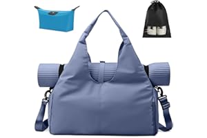 Aucuu Sportowa torba fitness, torba do jogi z przegrodą na buty i wilgotną kieszenią, torba do jogi, duża torba na jogę dla mężczyzn i kobiet