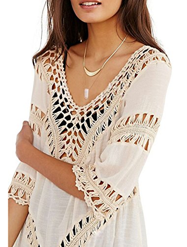 Jastore®boho Damen Strandponcho Sommer Überwurf Kaftan Strandkleid Bikini Cover Up Einheit - 3