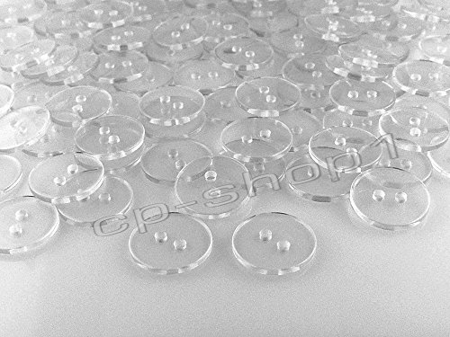 25 Wäscheknöpfe – klar/transparent – Ø 15 mm - 2