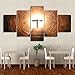 Produktbild Leinwanddrucke 5 Teiliges Kreuz Drucke Auf Leinwand Abstrakte Malerei Wohnzimmer Badezimmer Wohnkultur Druck Bild (Personalisierte Unterstützung),150x80cm