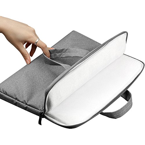 Bidear 13.3 Zoll Laptop Schutzhülle, Nylon-Stoff Tragehülle Aktenkoffer Laptop Tasche für Apple Macbook Air / Retina / Pro Und andere 13 Zoll Laptops(Hellgrau) - 6