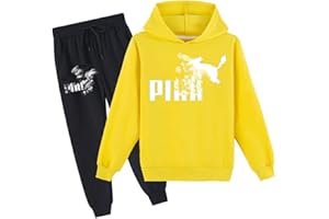 Erichman Enfants Pika Pull Hoodies et Pantalons de Survêtement 2 Pièce Outfit Set Jogging Survêtement Ensemble pour pour 2-12 Ans Garçons Filles