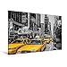 Produktbild Premium Textil-Leinwand 120 cm x 80 cm quer, New York Taxis | Wandbild, Bild auf Keilrahmen, Fertigbild auf echter Leinwand, Leinwanddruck: Gelbe Taxis am New Yorker Times Square (CALVENDO Orte)