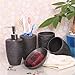 Produktbild Fünf-Stück Keramik Wasch QIANMO europäischen Zahnbürstenhalter 2 Tassen Lotionflasche Set Toilettenseifenschalen, Regentropfen - Kalksandstein