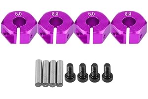 Dilwe 12mm Adaptateur de moyeu Hexagonal de Roue pour HSP Sakura 1/10 RC Voiture (Violet 6mm)