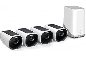 EUFY SECURITY Kamera bezpieczeństwa eufy S330 Zestaw kamer eufyCam 3, bezprzewodowa kamera zewnętrzna, kamera 4K ze zintegrowanym panelem słonecznym, Forever Power, rozpoznawanie twarzy AI (cztery zestawy kamer)