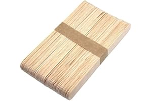 A2BSALES 50 Jumbo Natural Wooden Wide Lollipop Lolly Sticks - Garden Plant Labels Markers - Kids Art Craft Models