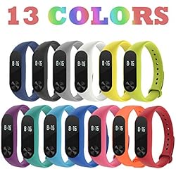 Acalder 13 Piezas Pulsera Xiaomi Mi Band 2 Correas Reloj Silicona Banda para XIAOMI Mi Band 2 Reemplazo - 13 Colores