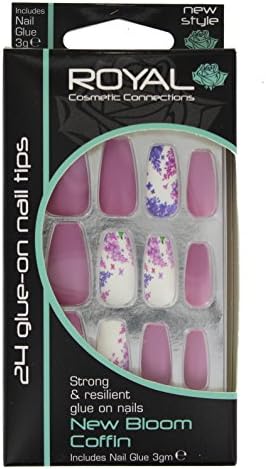Royal Strong and Resilient 24 Glue on Nails Coffin Style (New Bloom)