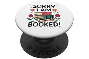 SORRY I AM BOOKED READING NERD CARTOON ASTRONAUT Lo siento, estoy reservado Leyendo Floral Bookish Bliss para lectores PopSockets PopGrip Adhesivo