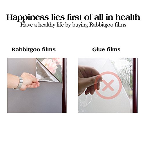 Rabbitgoo Fensterfolie Sichtschutzfolie Fensterschutzfolie Blickdicht, Statisch Haftend, Anti-UV, Upgrade Version 90*200cm - 6